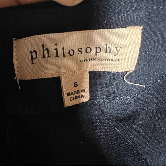 Philosophy Navy Blue Stretch Pencil Skirt Career Office Work 6 - Picture 3 of 4